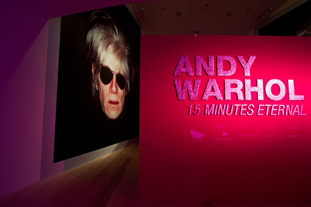 Exhibition entrance at Andy Warhol: 15 Minutes Eternal
